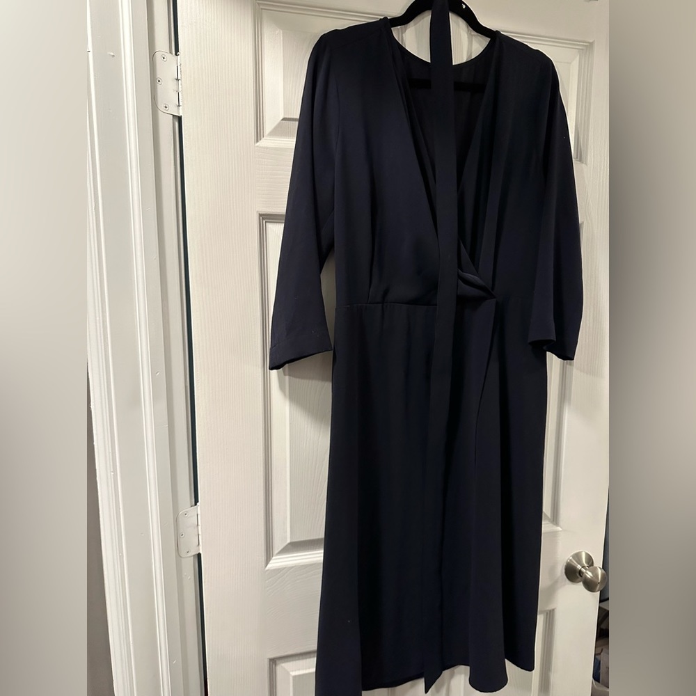 Navy Wrap Dress, Size 14